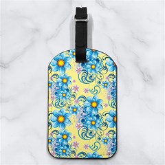 Flowers Bloom Blossom Petals Plant Nappa Leather Luggage Tag Rectangle