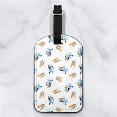 Bluey Pattern Nappa Leather Luggage Tag Rectangle