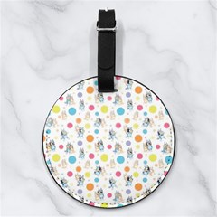 Bluey, Bluey Merch, Bluey Pattern, Bluey Bluey, Bingo, Bluey Design, Bluey Dog Nappa Leather Luggage Tag Round