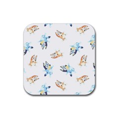 Bluey, Bluey Merch, Bluey Pattern, Bluey Bluey, Bingo, Bluey Design, Bluey Dog Rubber Coaster (square)