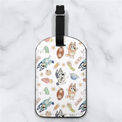 Bluey, Bluey Merch, Bluey Pattern, Bluey Bluey, Bingo, Bluey Design, Bluey Dog Nappa Leather Luggage Tag Rectangle