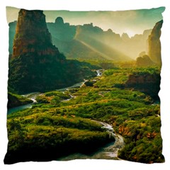 Mountains Trees Forest Large Cushion Case (one Side)