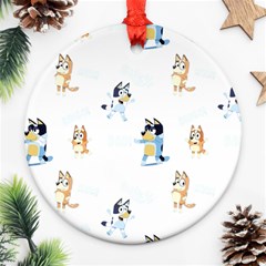 Bluey, Bluey Merch, Bluey Pattern, Bluey Bluey, Bingo, Bluey Design, Bluey Dog Round Ornament (two Sides)