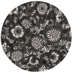 Mid Century Retro Floral 1970s 1960s Pattern 71 Wooden Bottle Opener (round)