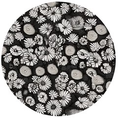 Mid Century Retro Floral 1970s 1960s Pattern 86 Wooden Bottle Opener (round)