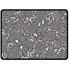 Mid Century Retro Floral 1970s 1960s Pattern 85 80  X 56  Fleece Blanket (large)
