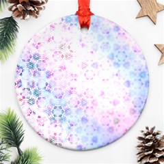Digital Art Artwork Abstract Pink Purple Round Ornament (two Sides)