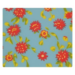 Mid Century Retro Floral 1970s 1960s Pattern 78 50  X 40  Two Sides Premium Plush Fleece Blanket (kids Size)