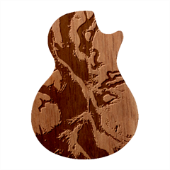 Outdoors Night Full Moon Setting Scene Woods Light Moonlight Nature Wilderness Landscape Guitar Shape Wood Guitar Pick Holder Case And Picks Set