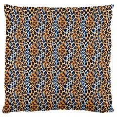 Blue Brown Leopard 16  Baby Flannel Cushion Case (two Sides)