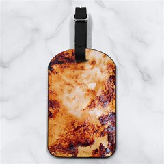 Burnt Paper Texture Print Design Nappa Leather Luggage Tag Rectangle