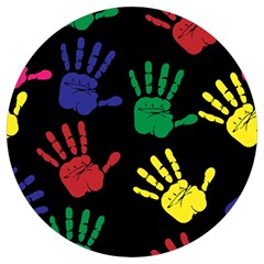 Handprints Hand Print Colourful Round Trivet